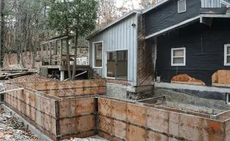 Prepared site with foundation forms for home remodeling and addition project in Chandler, AZ