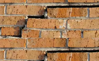 Brick wall with serious structural damage in Chandler, AZ